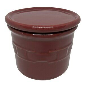 VTG Longaberger Woven Traditions Paprika Pottery Crock | 1 Pint Pottery w/ Lid